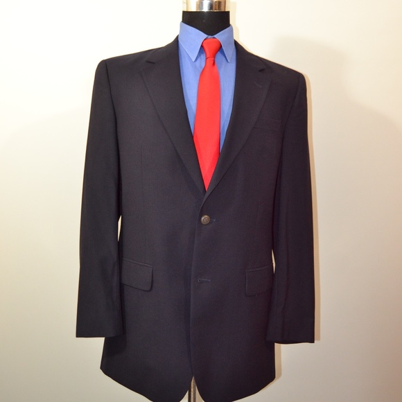 Jos A Bank 41L Sport Coat Blazer Suit Jacket Navy - Picture 1 of 8
